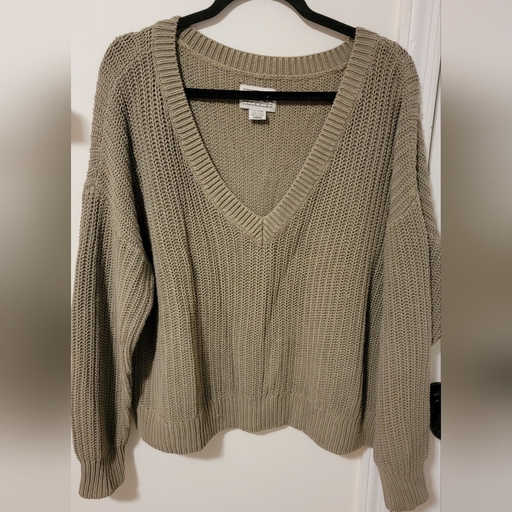 V-Neck Knit Sweater -